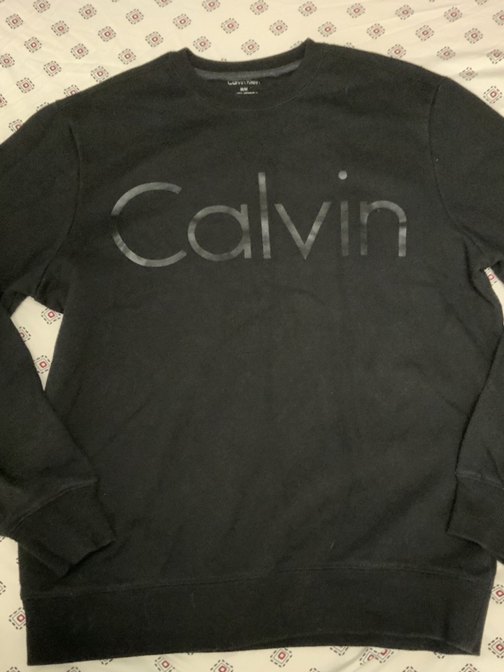 Calvin Klein Women’s Medium Black Pullover Sweater Logo Long Sleeve Dark Warm